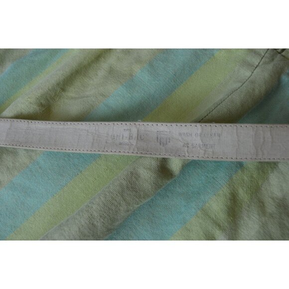 Vintage 60s Handmade Pastel Blue Green Striped Shift Belted Dress Womens Size XS - Picture 5 of 11